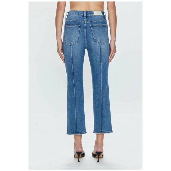 NWT Pistola Lennon Pintuck High Rise Crop Boot Jeans in Essence - Picture 3 of 8